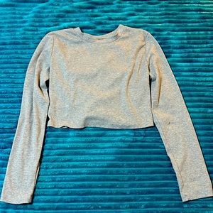 Medium Gray long sleeved crop top